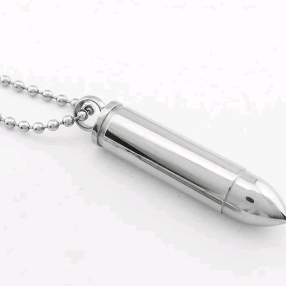 SILVER BULLET PENDANT NECKLACE